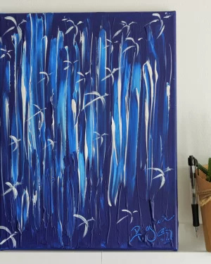 Birds Flying Thorogh A Waterfall